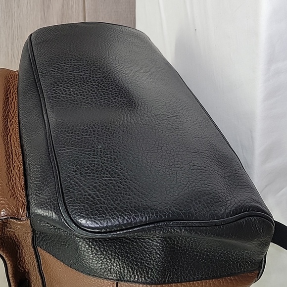Men's Coach Brown/Black Pebble Leather Backpack F37802 - Picture 8 of 16